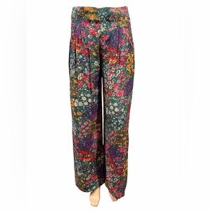 Maeve Anthropologie Womens Pants Wide Leg Floral Pleated Size 0